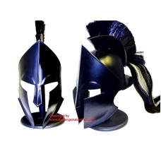King Spartan 300 Movie Full Size Black Greek Helmet Liner Stand for Re-enactment LARP